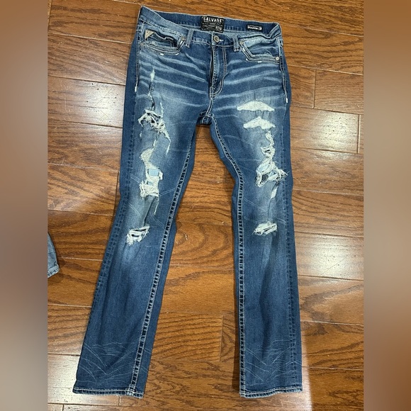 Buckle Other - Buckle Men's Straight Jeans - Distressed Blue